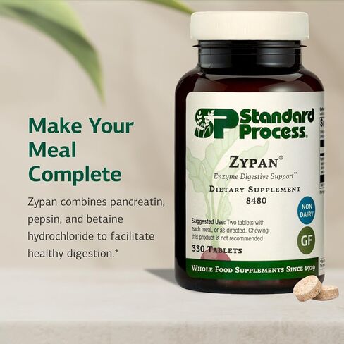 Standard Process Inc. Zypan - Digestive Health Support Supplement - HCI Supplement with Pancreatin, Betaine Hydrochloride & Pepsin - Support Macronutrient Digestion - 330 Tablets in Saudi Arabia