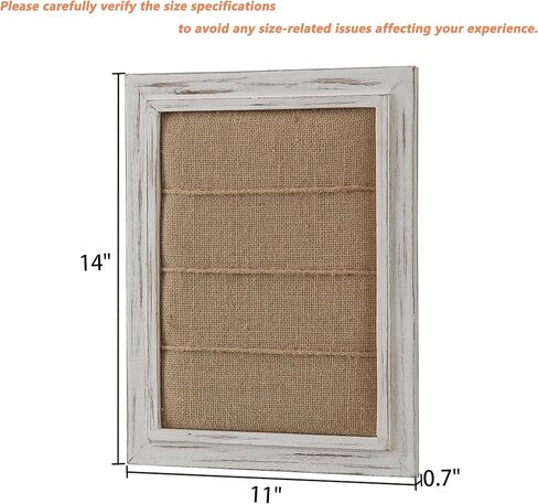 SOFE Whitewash Framed Bulletin Board with 3 Hemp Ropes, Rustic Linen Pin Board, Message Picture Board for Living Room, Bedroom, Home Office Decor DIY Crafts in Saudi Arabia