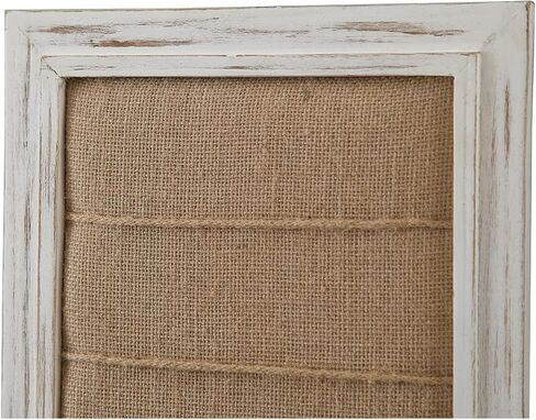 SOFE Whitewash Framed Bulletin Board with 3 Hemp Ropes, Rustic Linen Pin Board, Message Picture Board for Living Room, Bedroom, Home Office Decor DIY Crafts in Saudi Arabia