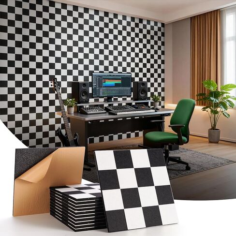 لوحات فلين كبيرة من Soundsbay للجدران، لوحة إعلانات ذاتية اللصق مقاس 47 بوصة × 35 بوصة، لوحة شطرنج 12 قطعة باللون الأبيض + بلاط حائط أسود، لوحات فلين لديكور المكتب، لوحة شعر بديلة in Kuwait