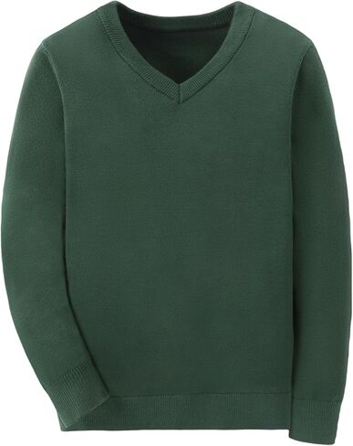 Boys School Uniform Sweater Kids Long Sleeve V Neck Pullover Fall Winter Clothes 9-16 Years in Kuwait
