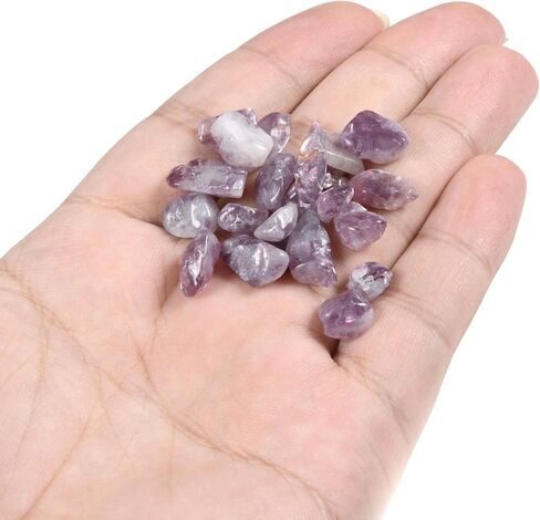 Justinstones 100 Grams Small Lepidolite Lithium Mica Tumbled Chips Polished Crushed Stone Crystal Healing Embellishments in Saudi Arabia