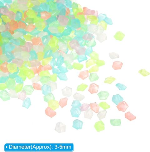 3000pcs Glow Rocks 3-5mm Glow Pebbles Decoration in The Dark Luminous Stones Decor DIY Decorative Multicolored for Garden, Potted Plant, Fish Tank in Saudi Arabia