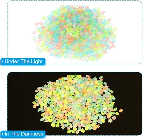 3000pcs Glow Rocks 3-5mm Glow Pebbles Decoration in The Dark Luminous Stones Decor DIY Decorative Multicolored for Garden, Potted Plant, Fish Tank in Saudi Arabia