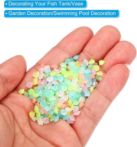 3000pcs Glow Rocks 3-5mm Glow Pebbles Decoration in The Dark Luminous Stones Decor DIY Decorative Multicolored for Garden, Potted Plant, Fish Tank in Saudi Arabia
