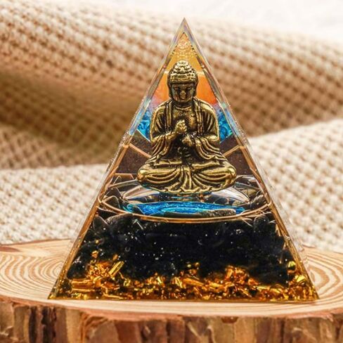 Orgone Pyramid Energy Generator - Crown Chakra with Quartz Energy Points, Wealth - Attracting and Spirit - Protecting Home Decor in Saudi Arabia