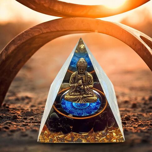 Orgone Pyramid Energy Generator - Crown Chakra with Quartz Energy Points, Wealth - Attracting and Spirit - Protecting Home Decor in Saudi Arabia