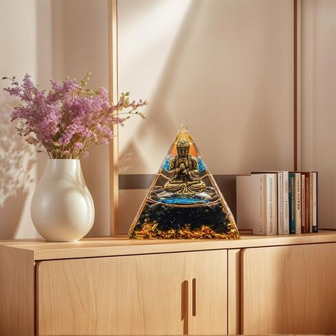 Orgone Pyramid Energy Generator - Crown Chakra with Quartz Energy Points, Wealth - Attracting and Spirit - Protecting Home Decor in Saudi Arabia