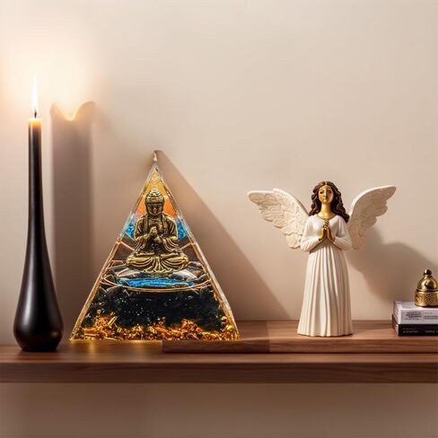 Orgone Pyramid Energy Generator - Crown Chakra with Quartz Energy Points, Wealth - Attracting and Spirit - Protecting Home Decor in Saudi Arabia