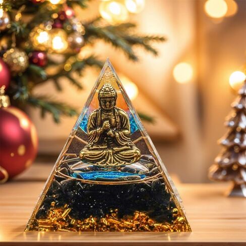 Orgone Pyramid Energy Generator - Crown Chakra with Quartz Energy Points, Wealth - Attracting and Spirit - Protecting Home Decor in Saudi Arabia