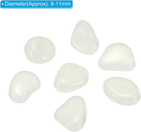 100pcs Glow Rocks 8-11mm Glow Pebbles Decoration in The Dark Luminous Stones Decor DIY Decorative White for Garden, Potted Plant, Fish Tank in Saudi Arabia