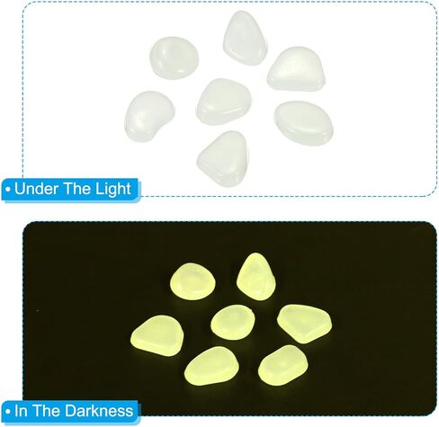 100pcs Glow Rocks 8-11mm Glow Pebbles Decoration in The Dark Luminous Stones Decor DIY Decorative White for Garden, Potted Plant, Fish Tank in Saudi Arabia