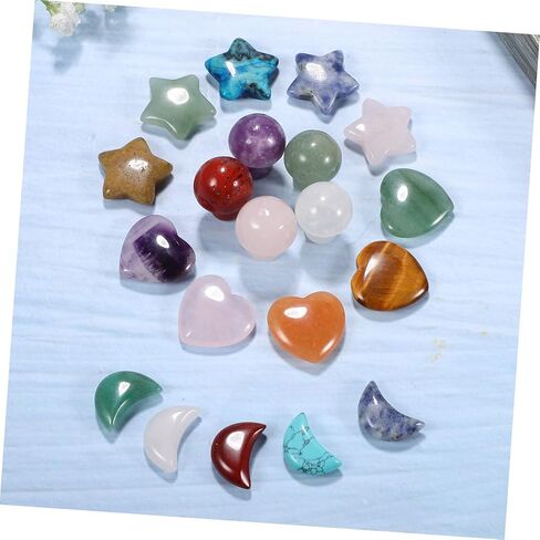 20Pcs Decorative Crystal Stones Small Star and Mushroom Shapes for Divination Home Decor and Jewelry Making in Saudi Arabia