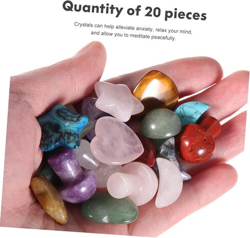 20Pcs Decorative Crystal Stones Small Star and Mushroom Shapes for Divination Home Decor and Jewelry Making in Saudi Arabia