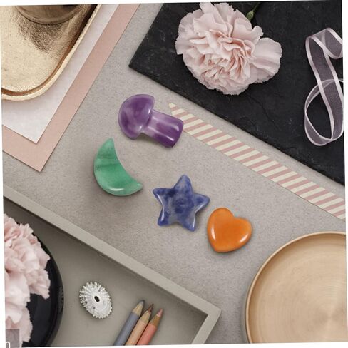 20Pcs Decorative Crystal Stones Small Star and Mushroom Shapes for Divination Home Decor and Jewelry Making in Saudi Arabia