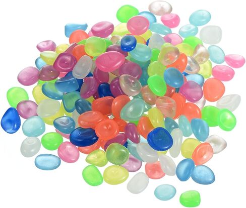 100pcs Glow Rocks 13-17mm Glow Pebbles Decoration in The Dark Luminous Stones Decor DIY Decorative Multicolored for Garden, Potted Plant, Fish Tank in Saudi Arabia