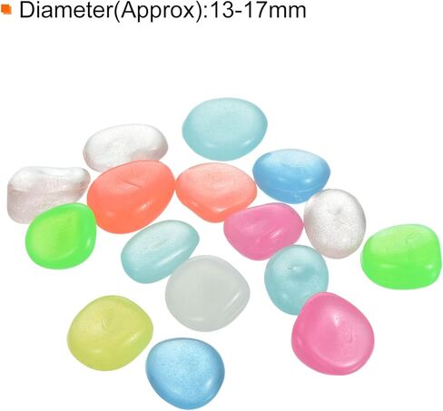 100pcs Glow Rocks 13-17mm Glow Pebbles Decoration in The Dark Luminous Stones Decor DIY Decorative Multicolored for Garden, Potted Plant, Fish Tank in Saudi Arabia