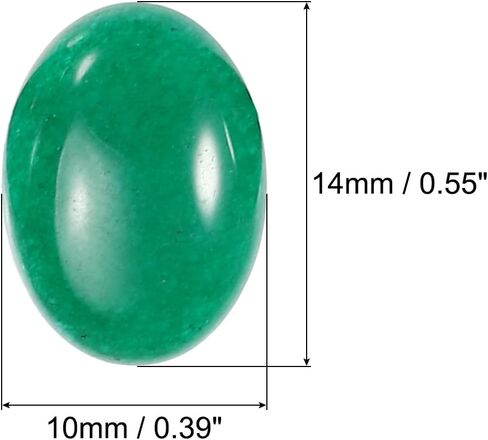 Generic Flat Oval Stone,Oval Cabochons Stones 14mm x 10mm Natural Stone Cabochons for Jewelry Making DIY Photo Frame Home Decor (Pack of 7, Jade Green) in Saudi Arabia