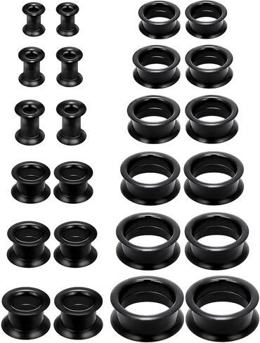 6G-25mm سميكة سيليكون الأذن مقاييس الأنفاق تمتد عدة المطاط اللحم سدادات الأذن مقاييس مزدوجة متوهج مرنة نفق أقراط قياس عدة للنساء الرجال in Kuwait