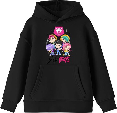 هوديي KPop Demon Hunters Saja Boys Kawaii Chibi Art Boys بأكمام طويلة in Kuwait