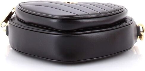 Gucci Pre-Loved Interlocking G Heart Shoulder Bag Diagonal Quilted Leather Mini, Black in Saudi Arabia