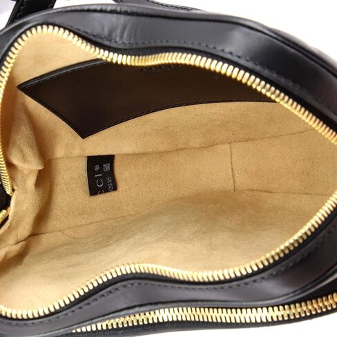 Gucci Pre-Loved Interlocking G Heart Shoulder Bag Diagonal Quilted Leather Mini, Black in Saudi Arabia