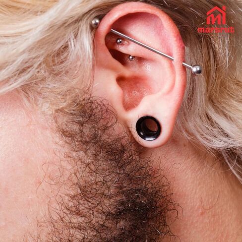 50pcs Ear Stretching Kit, Ear Gauges, Acrylic Plugs, Tapers, Round Silicone Tunnels for Women Men, 14G-00G Earring Expander, Starter Lightweight Body Piercing Jewelry Gauging Set (Random Size & Color) in Saudi Arabia