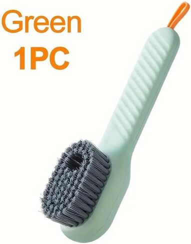 1pc Shoe Brush with Liquid Holder, Multifunctional Shoe Brush, Household Shoe Washing Brush, Press Type Cleaning Brush Long Handle Shoe Brush, Soft Bristles Shoe Tools in Saudi Arabia