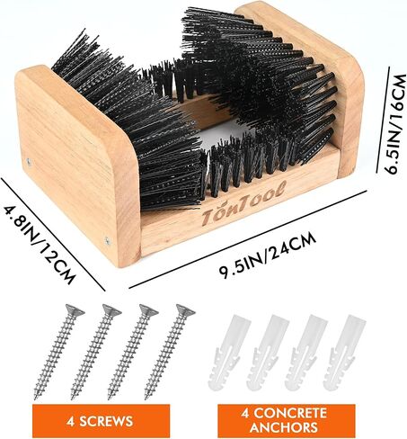 Boot Scrubber Wooden Boot Brush, Shoe Cleaner Brush for Outdoor Mud & Dirt-9.13 * 6.14 * 4.07in Shoe Cleaning Brush in Saudi Arabia