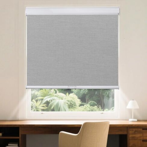 Roller Window Shades Free-Stop Cordless Blackout Blinds, Thermal Insulated Pull Down Shades for Windows, UV Protection Fabric Roller Blinds for Home Office (46.5" Wx72 H, White) in Kuwait