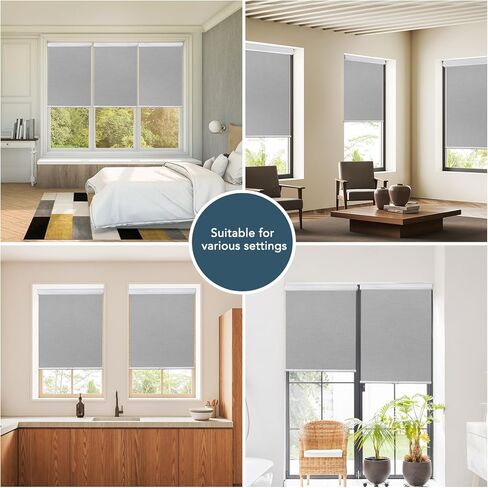 Roller Window Shades Free-Stop Cordless Blackout Blinds, Thermal Insulated Pull Down Shades for Windows, UV Protection Fabric Roller Blinds for Home Office (46.5" Wx72 H, White) in Kuwait