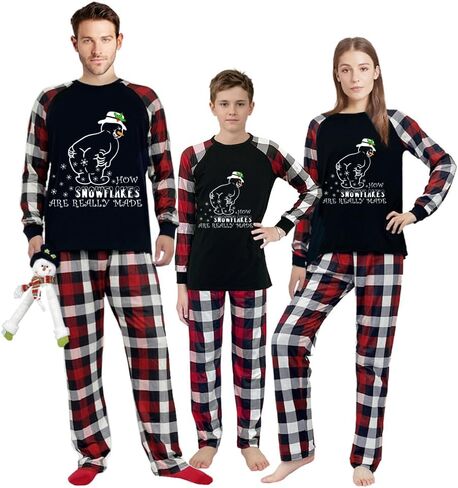 Plus Size Matching Couple Christmas Pajamas Set Long Sleeve Tops and Classic Plaid Pants Loungewear Holiday Paj Set in Saudi Arabia