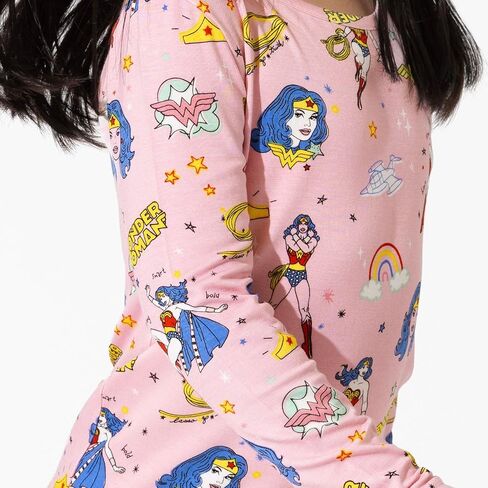 Bellabu Bear Wonder Woman Rayon from Bamboo Two-Piece Pajamas for Boys & Girls in Saudi Arabia