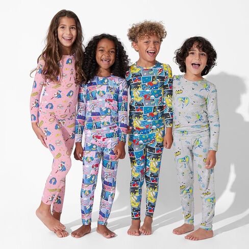 Bellabu Bear Wonder Woman Rayon from Bamboo Two-Piece Pajamas for Boys & Girls in Saudi Arabia
