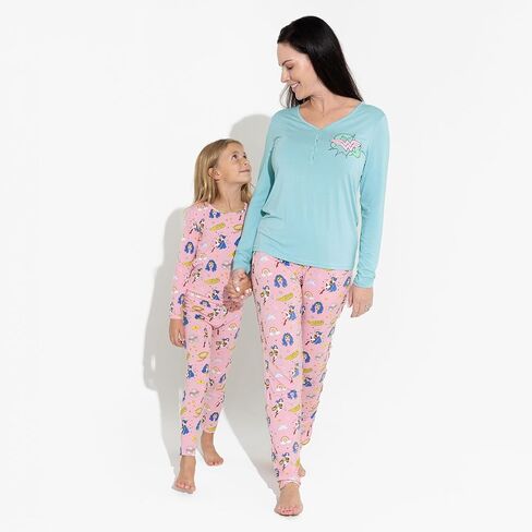 Bellabu Bear Wonder Woman Rayon from Bamboo Two-Piece Pajamas for Boys & Girls in Saudi Arabia