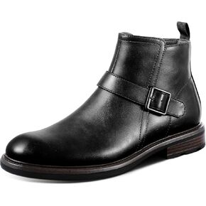 Men's Motorcycle Boots Zip Ankle Dress Boot Faux Leather Cowboy Boots for Men M01 in Saudi Arabia