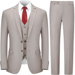 Cooper & Nelson 3 Piece Mens Suit Set, 2 Button Slim Fit Suit for Men, Jacket, Vest, Pants and Tie in Saudi Arabia