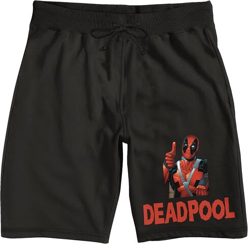 شورت بيجامة نوم أسود للرجال من Deadpool Thumbs Up Marvel Universe Publishing Art Archive in Kuwait