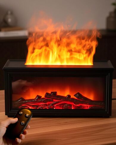 موزع روائح الزيوت العطرية، مرطب للعلاج بالعطور مع 7 ألوان، 280 مل، مرطب بالموجات فوق الصوتية برائحة اللهب الوظيفية مع مجموعات زمنية وهدية للتحكم عن بعد لغرفة النوم والمنزل واليوجا in Kuwait