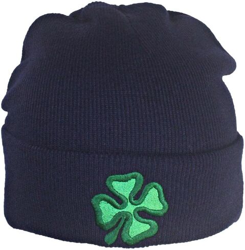 Adult Embroidered Shamrock 4 Leaf Clover Beanie in Saudi Arabia