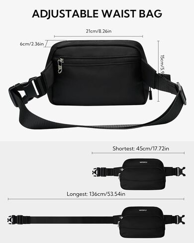 WATERFLY Waist Packs Fanny Pack: 2L Fashion Belt Bag Casual Waist Bag for Women Men Hip Pack for Walking Hiking Everywhere in Saudi Arabia