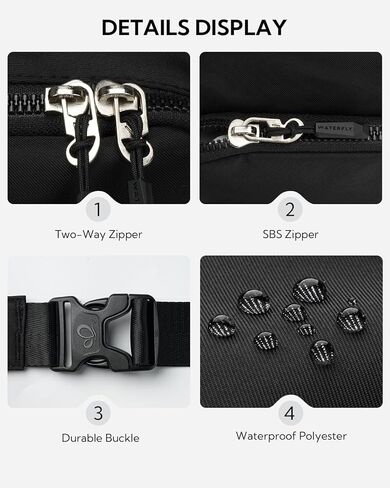 WATERFLY Waist Packs Fanny Pack: 2L Fashion Belt Bag Casual Waist Bag for Women Men Hip Pack for Walking Hiking Everywhere in Saudi Arabia