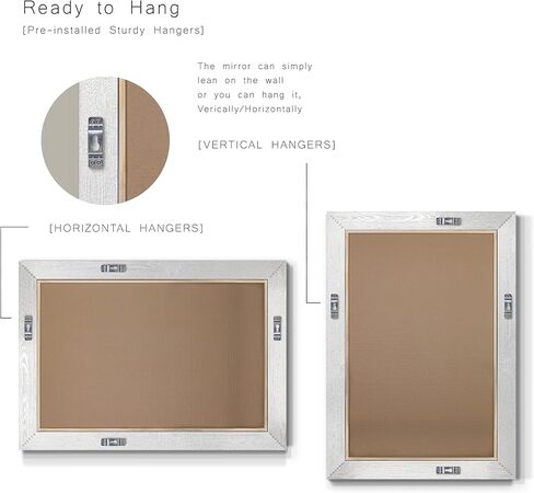 مرآة حائط مستطيلة بإطار من رينديشنز جاليري راستيك بارنوود - فضي، 29X41 in Kuwait