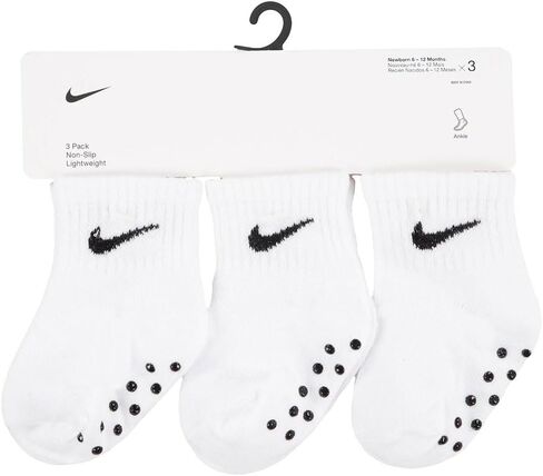 مجموعة من 3 جوارب للكاحل من Nike (الولايات المتحدة، العمر، سنتان، 4 سنوات، أبيض) in Kuwait