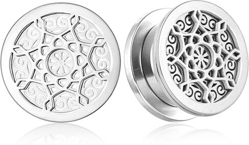 1 Pair New Classic gauges Ear Plugs Tunnels Hypoallergenic 316 Stainless Steel Ear Gauges 8mm-25mm (0G-1") Body Piercing Jewelry in Saudi Arabia