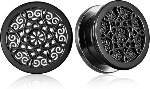 1 Pair New Classic gauges Ear Plugs Tunnels Hypoallergenic 316 Stainless Steel Ear Gauges 8mm-25mm (0G-1") Body Piercing Jewelry in Saudi Arabia