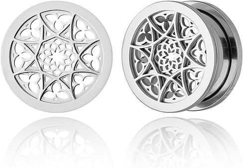 1 Pair New Classic gauges Ear Plugs Tunnels Hypoallergenic 316 Stainless Steel Ear Gauges 8mm-25mm (0G-1") Body Piercing Jewelry in Saudi Arabia