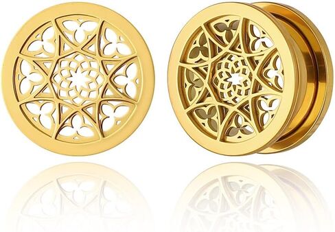 1 Pair New Classic gauges Ear Plugs Tunnels Hypoallergenic 316 Stainless Steel Ear Gauges 8mm-25mm (0G-1") Body Piercing Jewelry in Saudi Arabia