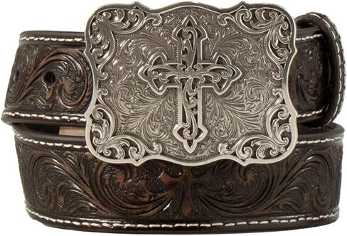 Nocona Girl's Scrolling Cross Leather Belt in Saudi Arabia