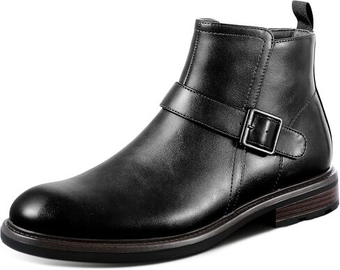 Men's Motorcycle Boots Zip Ankle Dress Boot Faux Leather Cowboy Boots for Men M01 in Saudi Arabia